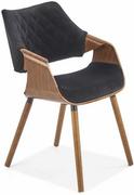 Krzesła - Halmar Krzesło z drewna giętego do salonu - czarny - miniaturka - grafika 1