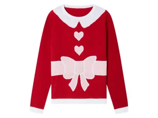 pepperts!® Świąteczny sweter dziewczęcy LED (134-140, Czerwony) - Swetry dla dziewczynek - miniaturka - grafika 1