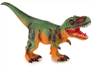 Duża Figurka Dinozaur Tyranozaur Rex Zielono- Pomarańczowy Dźwięk 60 cm Długości - Figurki dla dzieci - miniaturka - grafika 3