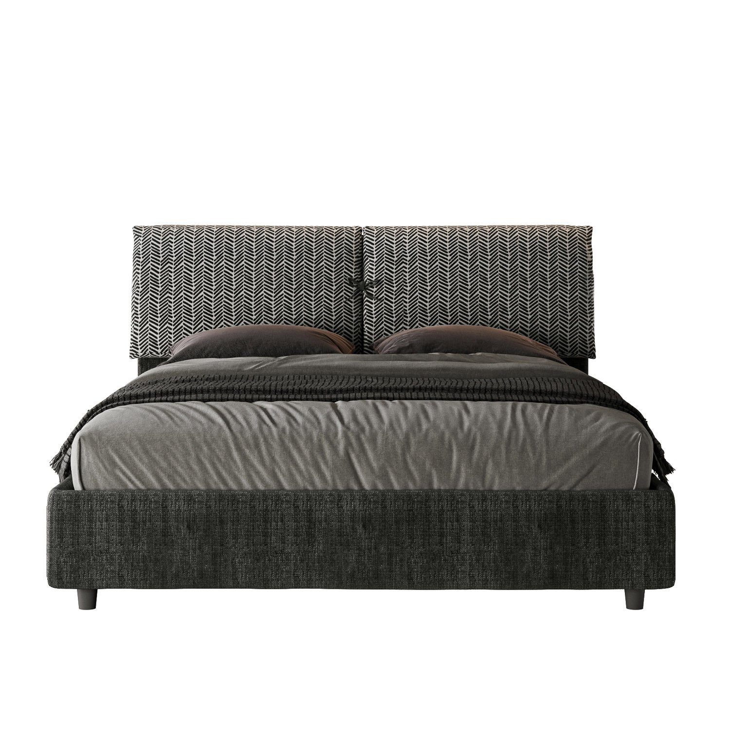 Łóżko tapicerowane 160x190 Aragona 8 niebieska tkanina Mados