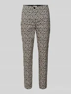 Spodnie damskie - Spodnie materiałowe o skróconym kroju slim fit - miniaturka - grafika 1