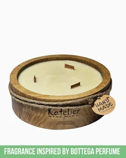 Świeca Perfumowana w dębowym pojemniku - Elegancja Dębu - 300 ml - Zapach inspirowany perfumami Bottega - Świece - miniaturka - grafika 1