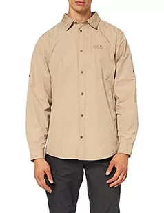 Jack Wolfskin Męska koszula Lakeside Roll-up brązowy Piaskowa wydma XL 1402822-265-X-Large - Koszule męskie - miniaturka - grafika 1