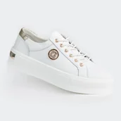 Półbuty damskie - Półbuty skóra naturalna GOODIN GD-XF-138 wyższa podeszwa biały 38 - miniaturka - grafika 1