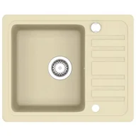 Zlewozmywaki - Beżowy prostokątny zlewozmywak z granitu F1-R15 - miniaturka - grafika 1