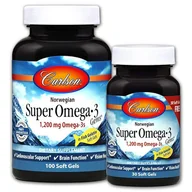 Witaminy i minerały dla sportowców - CARLSON Norwegian Super Omega-3 Gems 1,200mg Omega-3s 100caps + 30caps - miniaturka - grafika 1