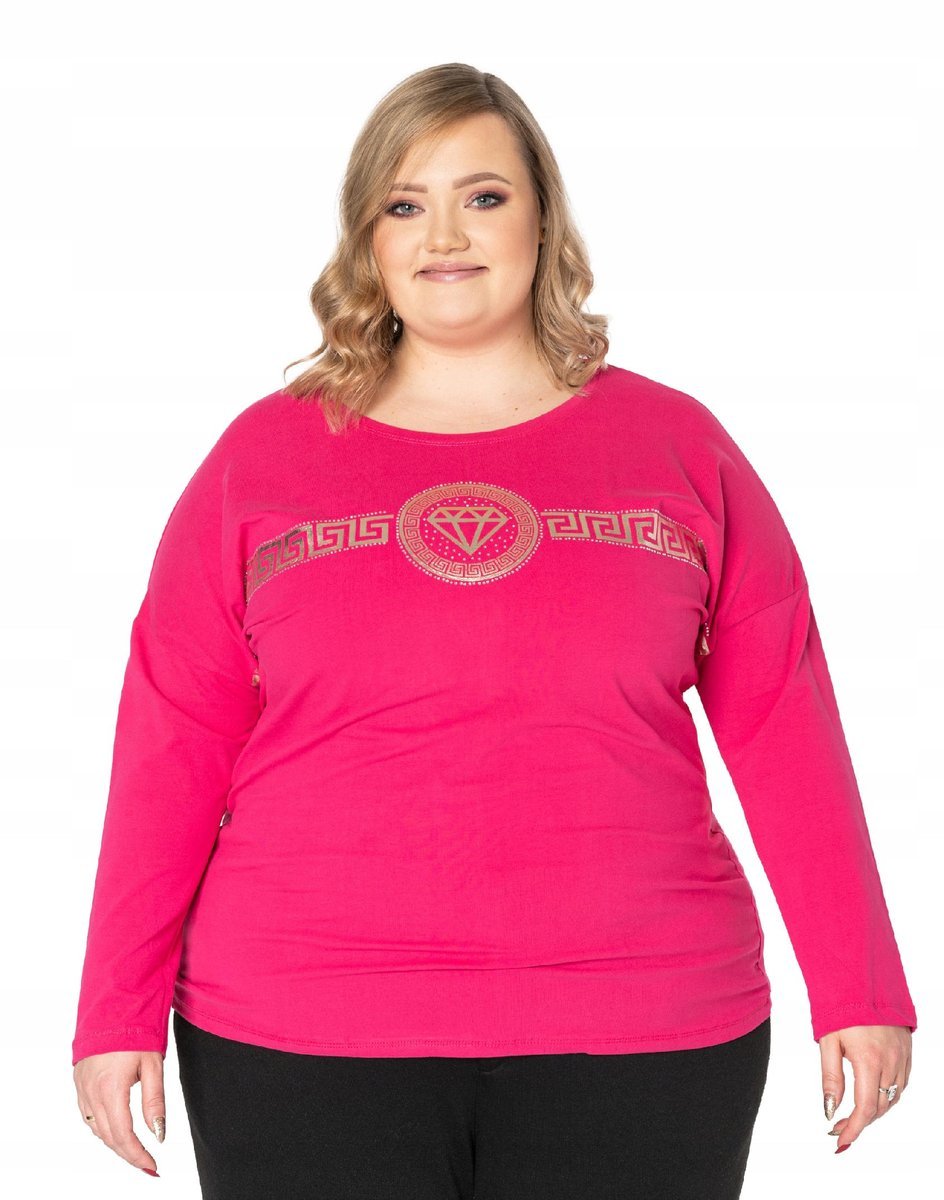 Duża Bluzka Damska Koszulka Długi Rękaw 7068-05