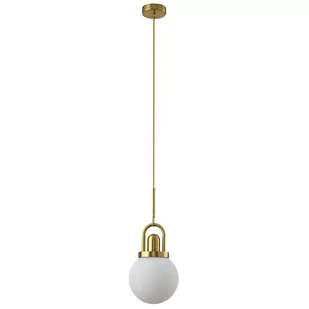 KKS LAMPA wisząca szklana OPRAWA ball ZWIS kula złota biała KKSMP0093 - Lampy sufitowe - miniaturka - grafika 1
