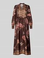 Sukienki - Długa sukienka z satyny z wiązanym paskiem - miniaturka - grafika 1