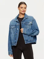 Kurtki damskie - Calvin Klein Jeans Kurtka jeansowa J20J224546 Granatowy Boxy Fit - miniaturka - grafika 1