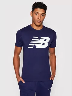 Koszulki męskie - New Balance T-Shirt MT03919P Granatowy Regular Fit - grafika 1