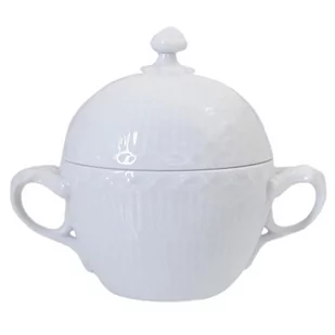 Royal Copenhagen White Fluted Half Lace cukiernica z pokrywką 20cl porcelana biała, wymiary: 13,5 cm x 9 cm x 11 cm, 1017280 - Cukiernice - miniaturka - grafika 1