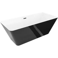 Wanny - Mexen Velo Slim wanna wolnostojąca 170 x 75 cm, biała/czarna, przelew czarny - 52811707575-70 - miniaturka - grafika 1