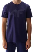 Koszulki męskie - T-shirt męski 4F Koszulka regular z nadrukiem granatowy - miniaturka - grafika 1