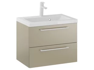 Szafka Wisząca Z Umywalką RON 60 cm - Cappuccino Mat - Uchwyty Białe Matowe - Szafki łazienkowe - miniaturka - grafika 1