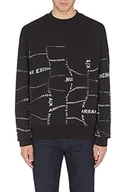 Bluzy męskie - Armani Exchange Męska bluza z okrągłym wycięciem pod szyją z bawełny organicznej i polaru poliestrowego, czarny, XXL - miniaturka - grafika 1