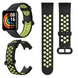 Pasek perforowany Vanfone do Xiaomi Redmi Watch 2 Lite, czarno-zielony - Akcesoria do smartwatchy - miniaturka - grafika 1