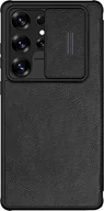 Etui i futerały do telefonów - Nillkin Etui z klapką i ochroną aparatu Qin Pro do Galaxy S25 Ultra, czarne - miniaturka - grafika 1