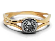 Pierścionki - Złoty pierścionek 585 białe złoto z cyrkonią 15r - miniaturka - grafika 1