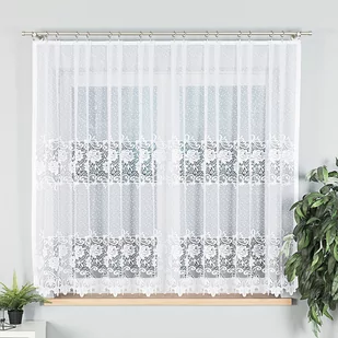 Firanka żakardowa konfekcjonowana na prosto, 160x300 cm, kolor biały 017480 DEMETRIA - Firany - miniaturka - grafika 1