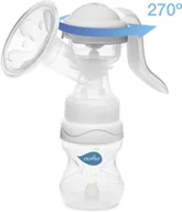 Laktatory - Nuvita Materno Twist Laktator ręczny dwufazowy z obrotową rączka 270°, Szary + butelka 150ml - miniaturka - grafika 1