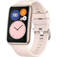 Akcesoria do smartwatchy - Fixed Silikonowy pasek Silicone Strap do Huawei Watch Fit, różowy - miniaturka - grafika 1
