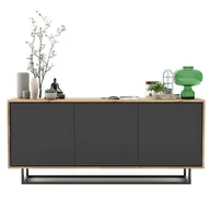 Komody - Komoda Do Salonu, Loft, Apollo, 168X35X72 Cm, Dąb Wotan, Grafit, Mat - miniaturka - grafika 1