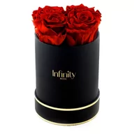 Sztuczne kwiaty - Stabilizowane Czerwone Wieczne Róże Średni Czarny Flower Box Infinity Rose - miniaturka - grafika 1