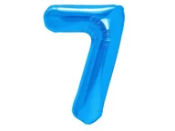 Balony i akcesoria - Balon foliowy "cyfra 7", ciemno niebieska, 100 cm [balon na hel] - miniaturka - grafika 1