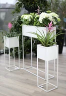 Donice - Metalowa donica kwietnik LOFT osłona 70cm BIAŁA/Bambusowellove - miniaturka - grafika 1