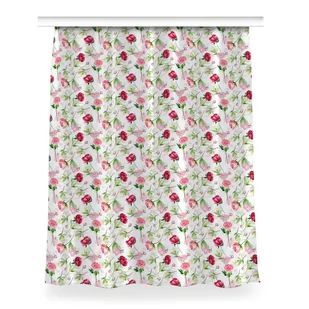 Zasłona z nadrukiem gotowa 150x200 Czerwone kwiaty, Fabricsy - Zasłony - miniaturka - grafika 1