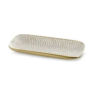 Tace i patery - Patera Ceramiczna Verda 30X16X3 Biała + Złota - miniaturka - grafika 1