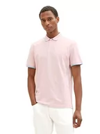Koszulki męskie - TOM TAILOR Męska koszulka polo, 32015-Morning Pink Two Tone, L, 32015 - Morning Pink Two Tone, L - miniaturka - grafika 1