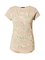 Koszulki i topy damskie - Sisley T-shirt damski, Beżowy 1k3, XS - miniaturka - grafika 1