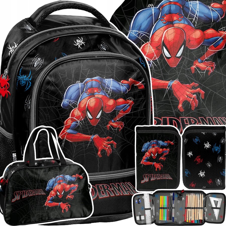 Plecak Szkolny Tornister Spiderman 1 3 Dla Chłopca Torba Piórnik Zestaw