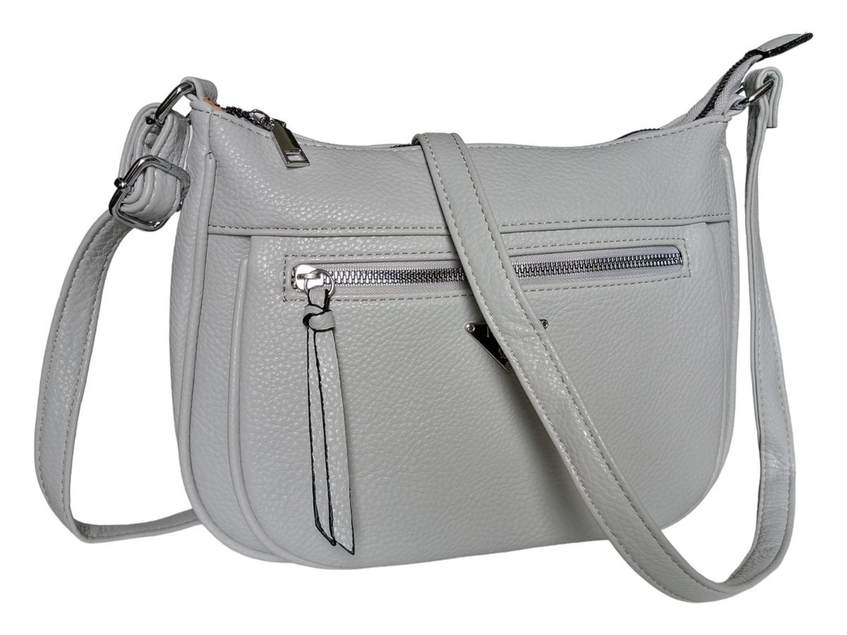 Klasyczna Torebka Damska Listonoszka - Szara Damska Torebka Na Ramię