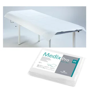 Prześcieradło jednorazowe 77cm x 210cm białe podfoliowane 54g MedixPro 5szt - Kosmetyczne akcesoria jednorazowe - miniaturka - grafika 1