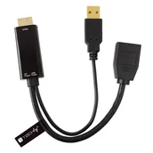 Adaptery i przejściówki - Adapter TECHLY ICOC HDMI-DP12A HDMI - DisplayPort + USB - miniaturka - grafika 1