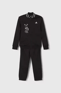 Dresy i komplety dla dziewczynek - adidas dres dziecięcy J BLUV Q3 TS kolor czarny - grafika 1