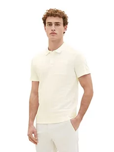 TOM TAILOR Męska koszulka polo z kieszenią na piersi, 10332 – Off White, S - Koszulki męskie - miniaturka - grafika 1