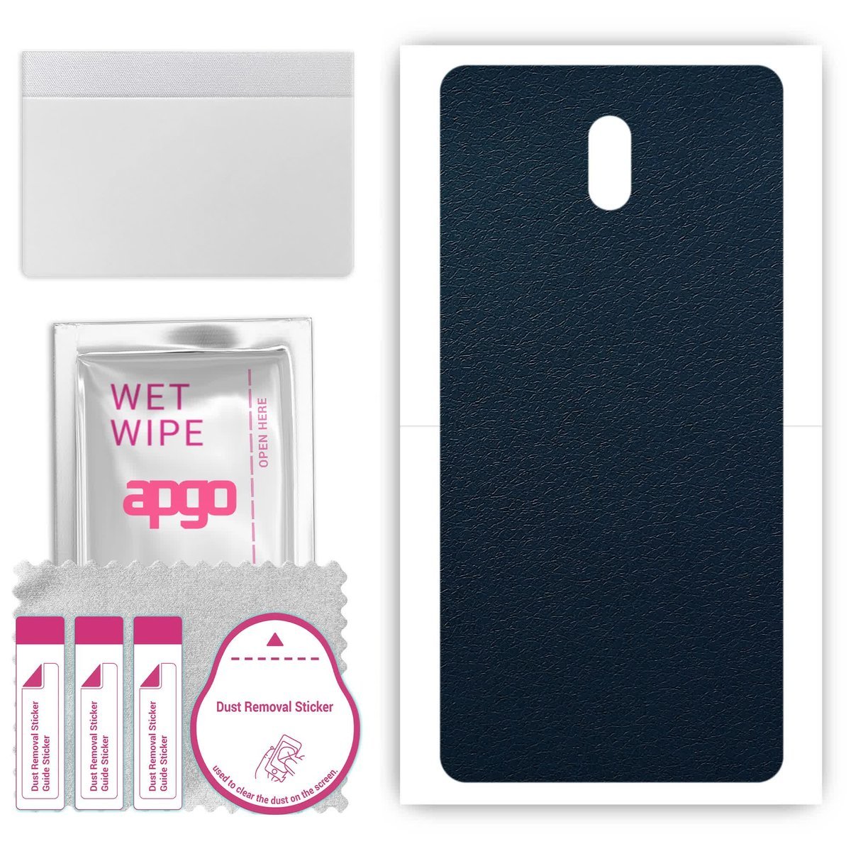 Folia naklejka skórka strukturalna na TYŁ do Nokia 3 - Skóra Granatowa - apgo SKINS