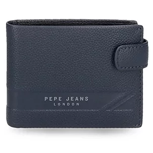 Pepe Jeans Basingstoke Poziomy portfel z zamknięciem na kliknięcie, unikalny, morski, única, Portfel poziomy - Portfele - miniaturka - grafika 1