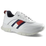 Sneakersy damskie - Tommy Hilfiger, Sneakersy, Low Cut Lace-Up T3A4-31180-1023100 White 100, rozmiar 37 - miniaturka - grafika 1