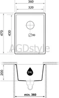 Zlewozmywaki - BRANDE SOLAR 360-40-U BEIGE (beżowy) | podwieszany - miniaturka - grafika 1