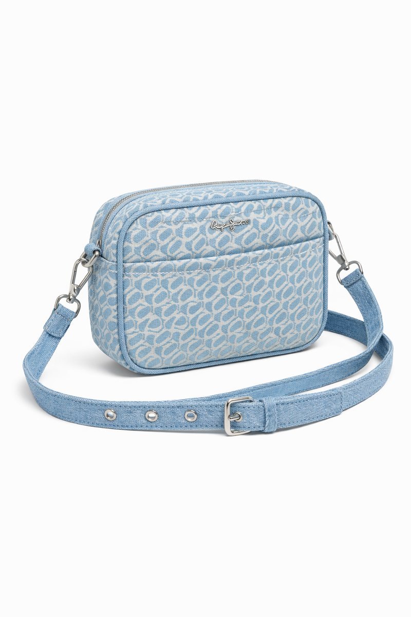 PEPE JEANS LISTONOSZKA JEANSOWA Z LOGOWANYM NADRUKIEM 20x15x5 cm I4A