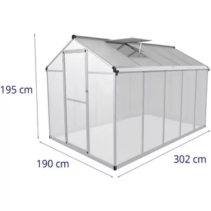 Szklarnia cieplarnia ogrodowa z poliwęglanu 302 x 190 x 195 cm - Pozostałe narzędzia ogrodowe - miniaturka - grafika 5