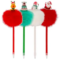 Zabawki kreatywne - Incood, Długopis Świąteczny Z Pomponem I Figurką - miniaturka - grafika 1