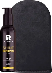Byrokko Byrokko Shine Brown Oil Olejek Opalający + Rękawica - Balsamy i kremy do opalania - miniaturka - grafika 1
