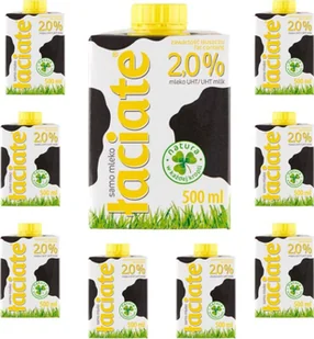 Łaciate Łaciate Mleko UHT 2,0 % 500 ml x 8 sztuk - Śmietanki i dodatki do kawy - miniaturka - grafika 1