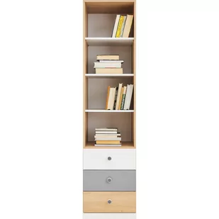 Regał PX6 Pixel Meblar Dąb Biszkoptowy, Biały Lux, Szary - Regały - miniaturka - grafika 1